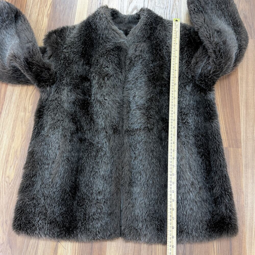 50s ASO Mrs Maisel Faux Fur Coat Brown Luxury Old Hollywood Glam MED LARGE - Picture 11 of 11